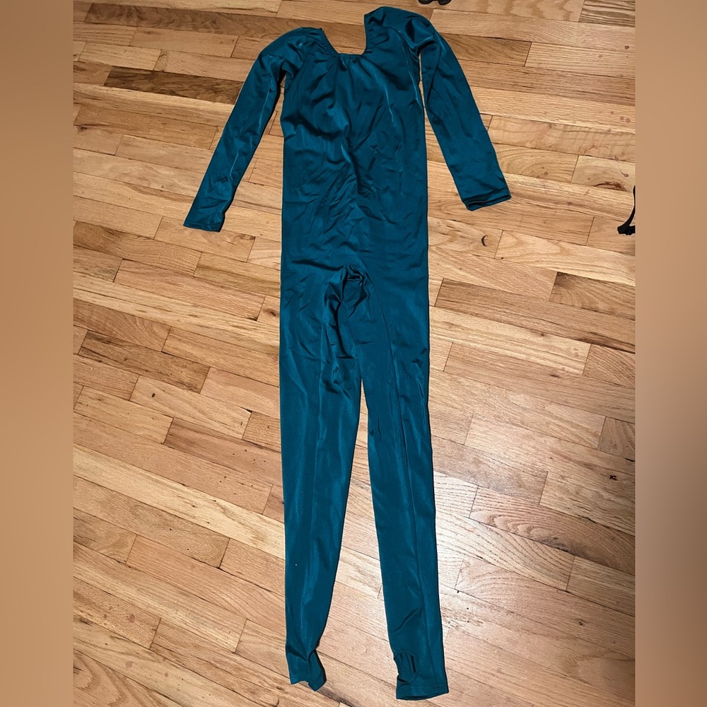 Green nylon jumpsuit onesie